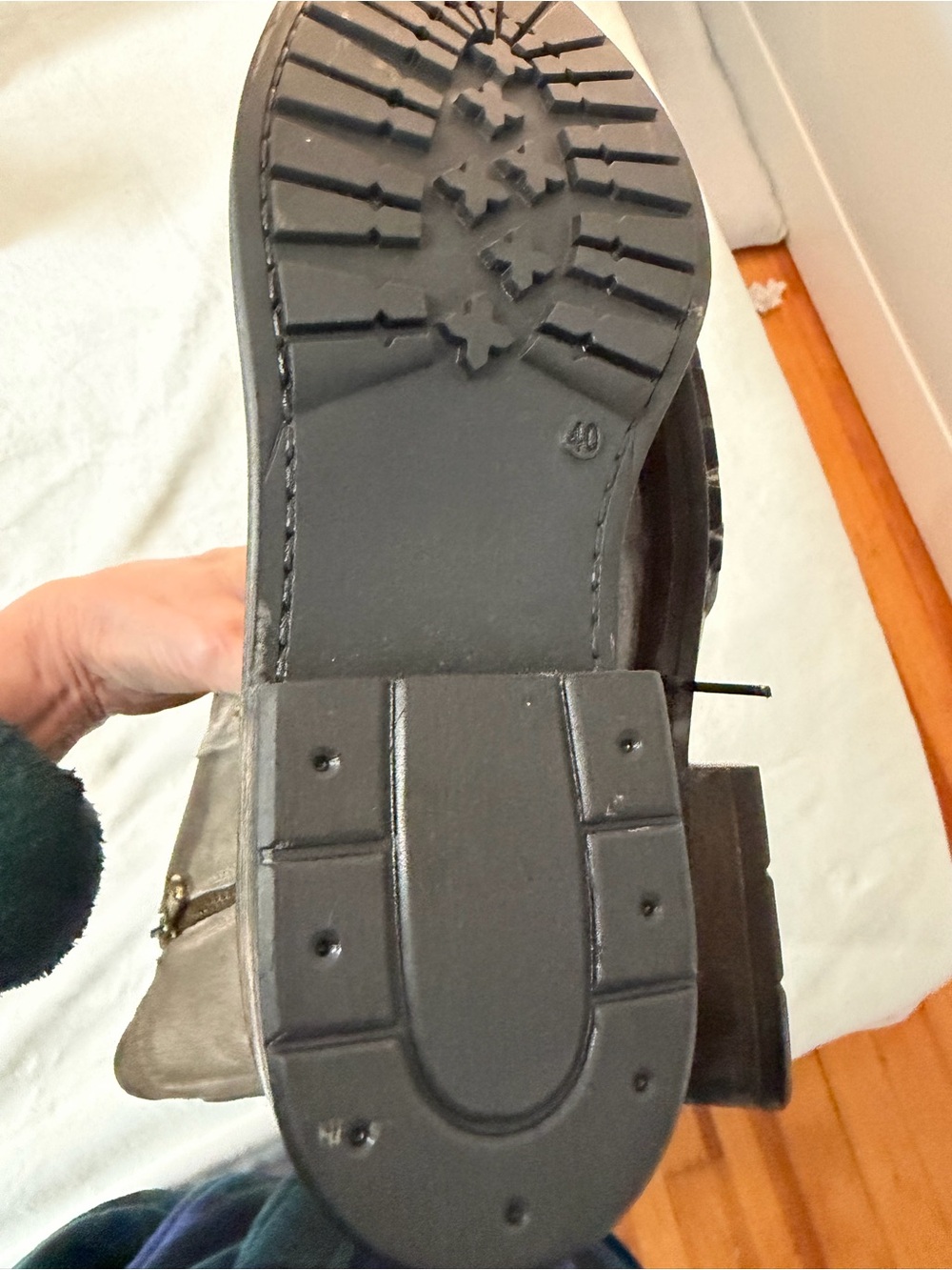 Women's Lace-Up Combat Boots in Gray - Picture 3 of 3